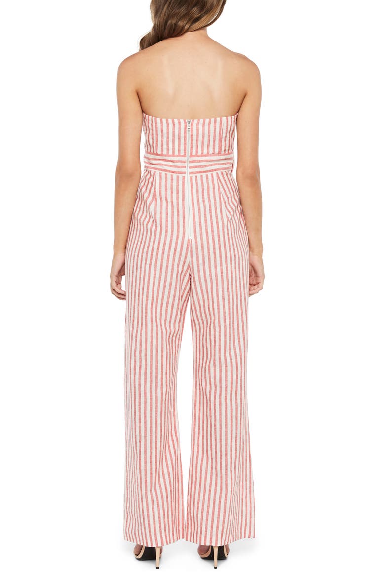 Stripe Strapless Jumpsuit, Alternate, color, RED STRIPE