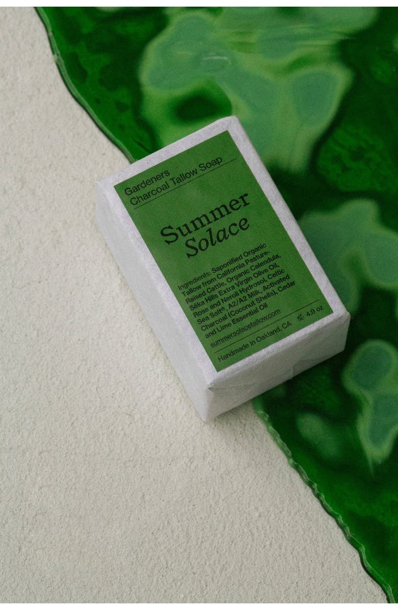 Summer Solace Tallow Gardeners Activated Charcoal Bar Soap, Alternate, color, Charcoal