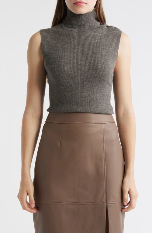 Hugo Boss Boss Fermesi Sleeveless Mock Neck Sweater In Gray