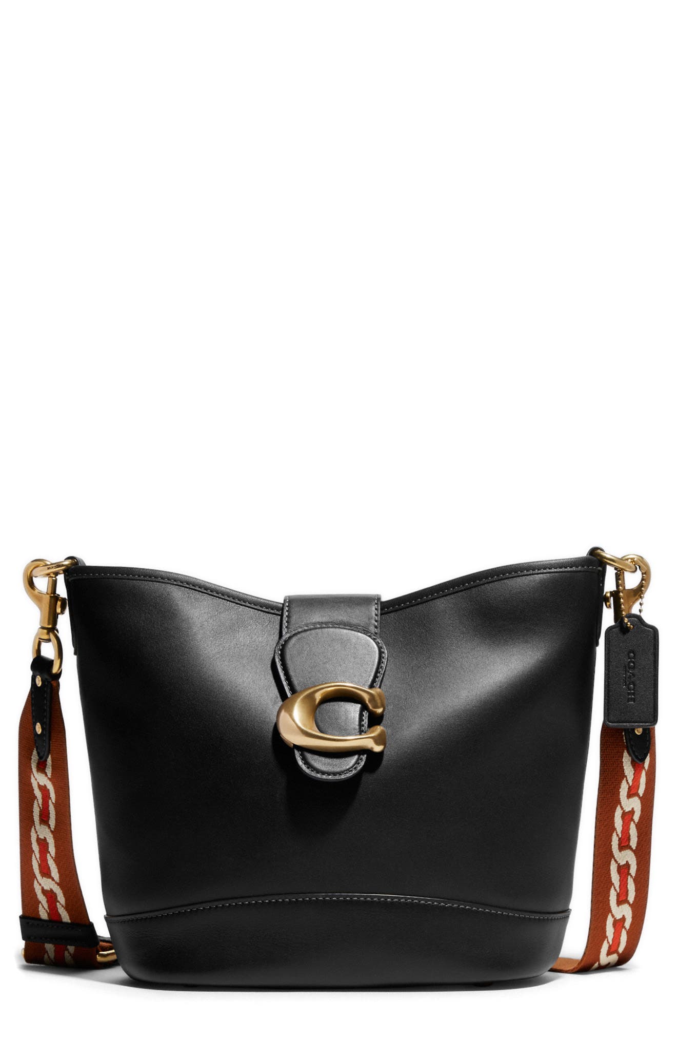 COACH Tabby Leather Bucket Bag, Main, color, 