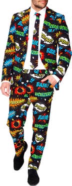 OppoSuits Badaboom Slim Fit Two-Piece Suit & Tie Set