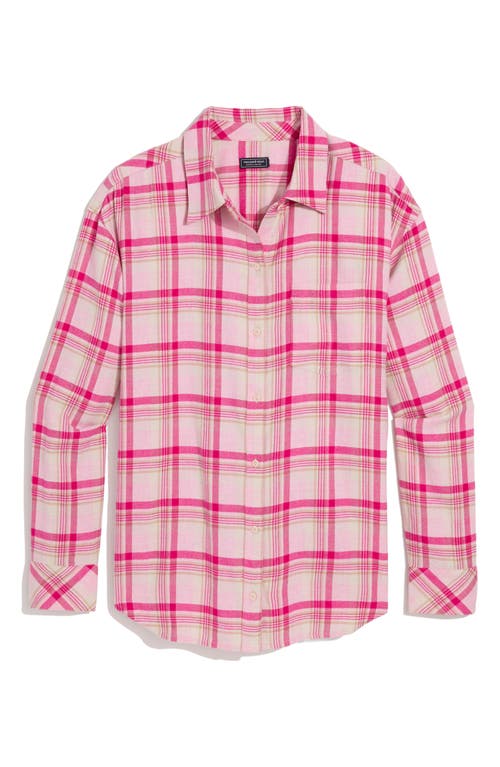 Vineyard Vines Birdie Relaxed Fit Cotton Blend Flannel Button-up Shirt In Pink