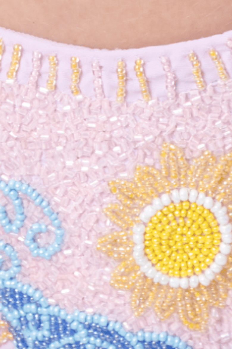 High Tide Hand Beaded Bikini Bottom, Alternate, color, Pale Pink