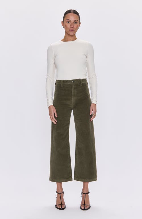 Pistola Penny Ankle Wide Leg Corduroy Jeans In Green