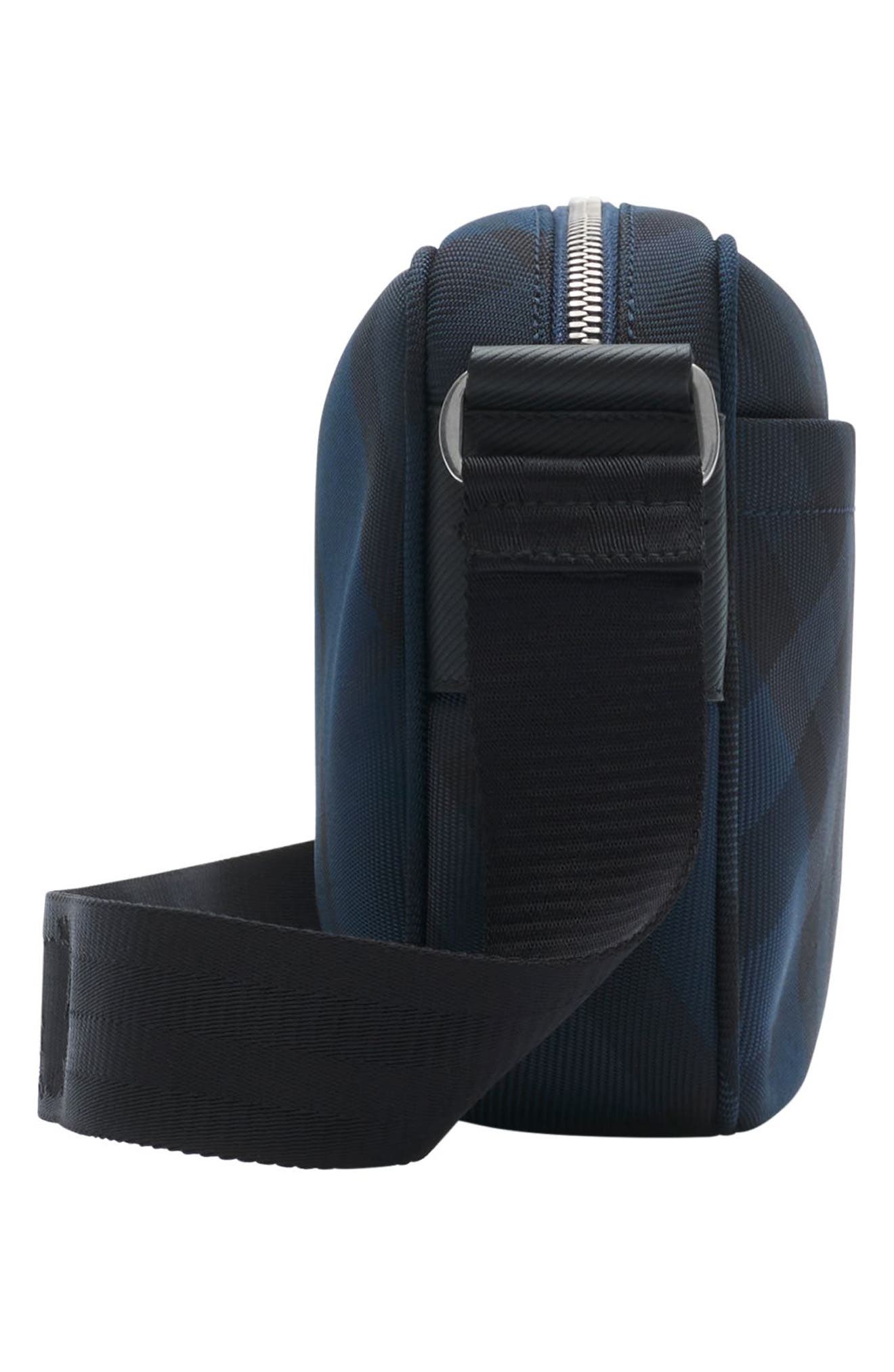 Slim Grid Check Nylon Crossbody Bag, Alternate, color, NAVY