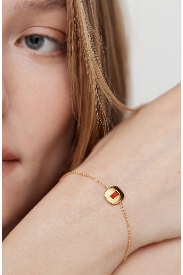 Gemdrop Chain Bracelet, Alternate, color, 18K GOLD VERMEIL / RED ONYX