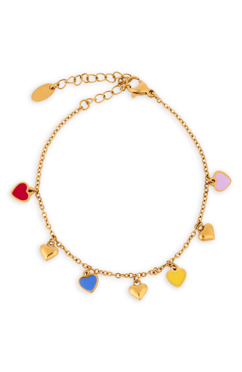 SAACHI Heart Charm Bracelet, Main, color, 