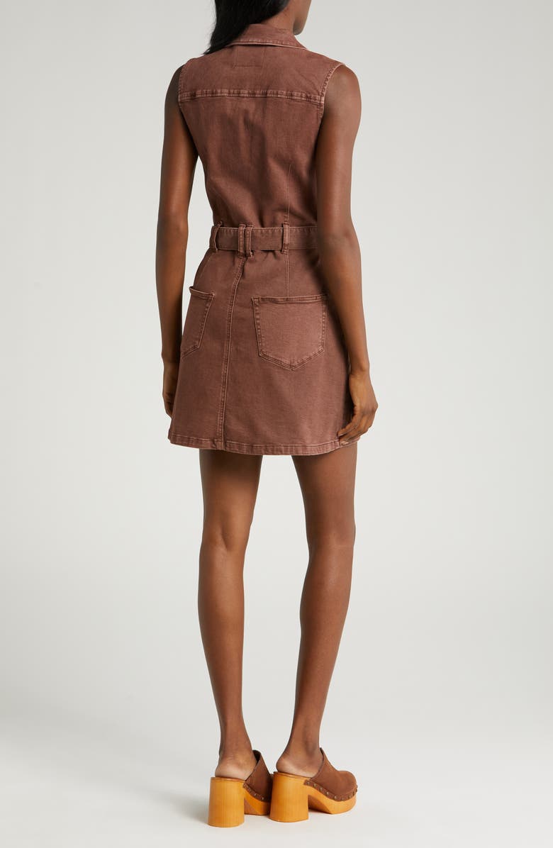 PAIGE Kelsee Sleeveless Denim Shirtdress, Alternate, color, Vtg Brunet
