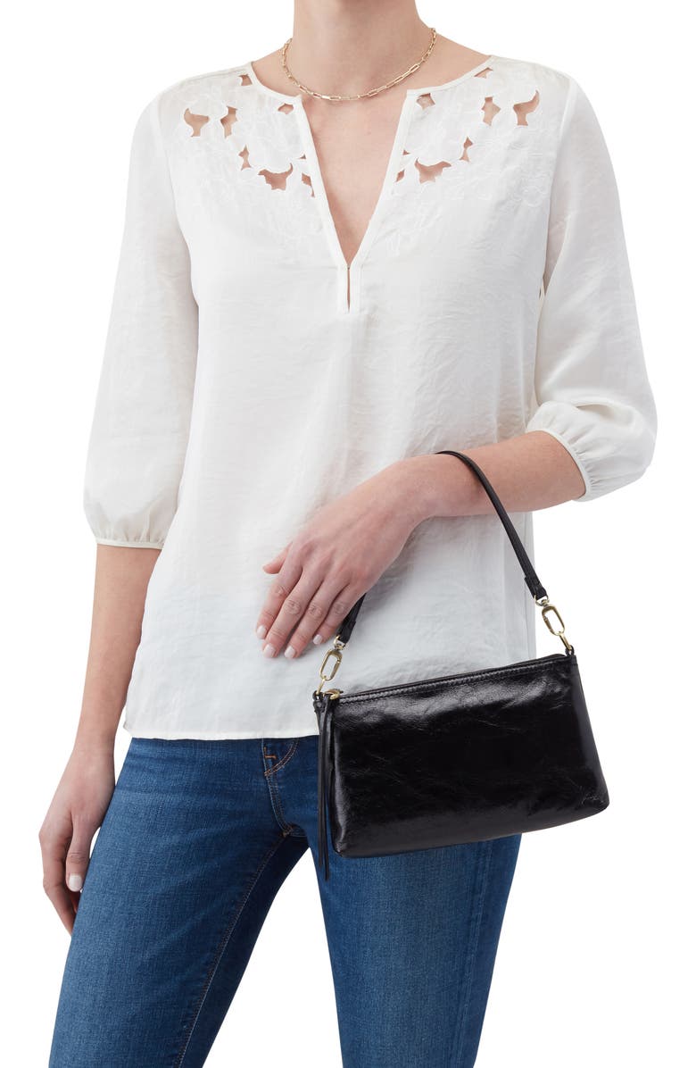 HOBO Darcy Convertible Leather Crossbody Bag, Alternate, color, Black