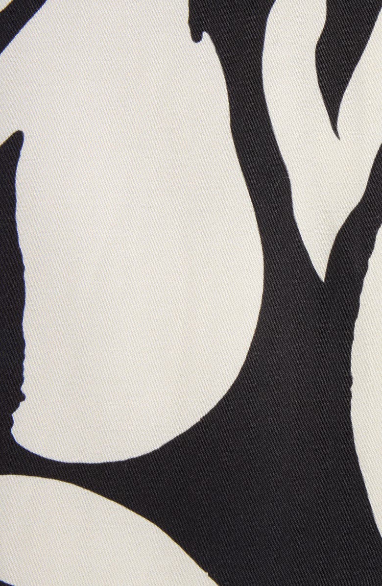 Dries Van Noten Floral Screenprint Jacquard Longline Blazer, Alternate, color, Black