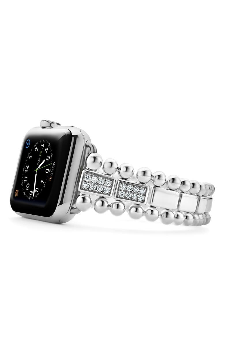 LAGOS Smart Caviar Diamond Apple Watch<sup>®</sup> Watchband, Alternate, color, Silver/ Diamond