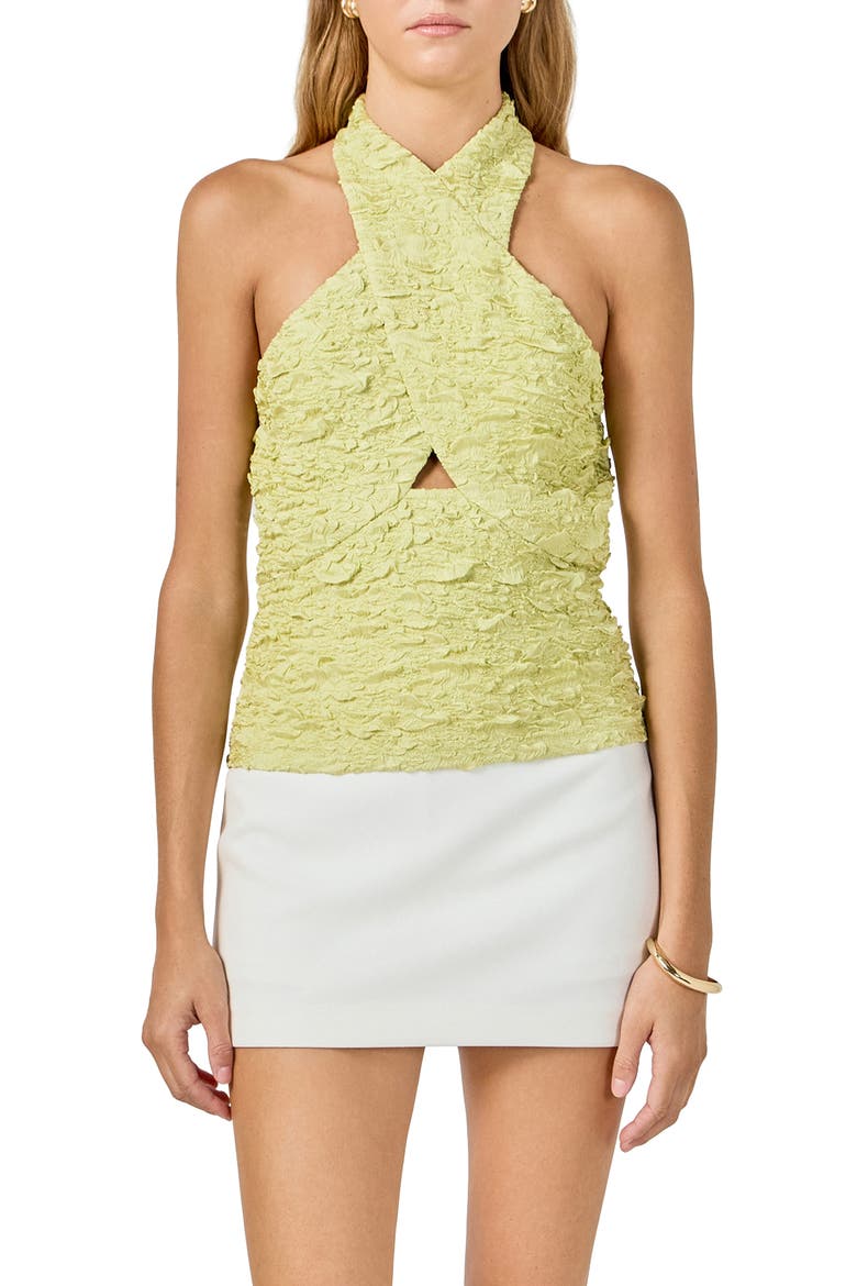 Stretchy Halter Top, Main, color, GREEN