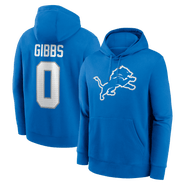 Nike Men's Nike Jahmyr Gibbs Blue Detroit Lions Name & Number Hoodie