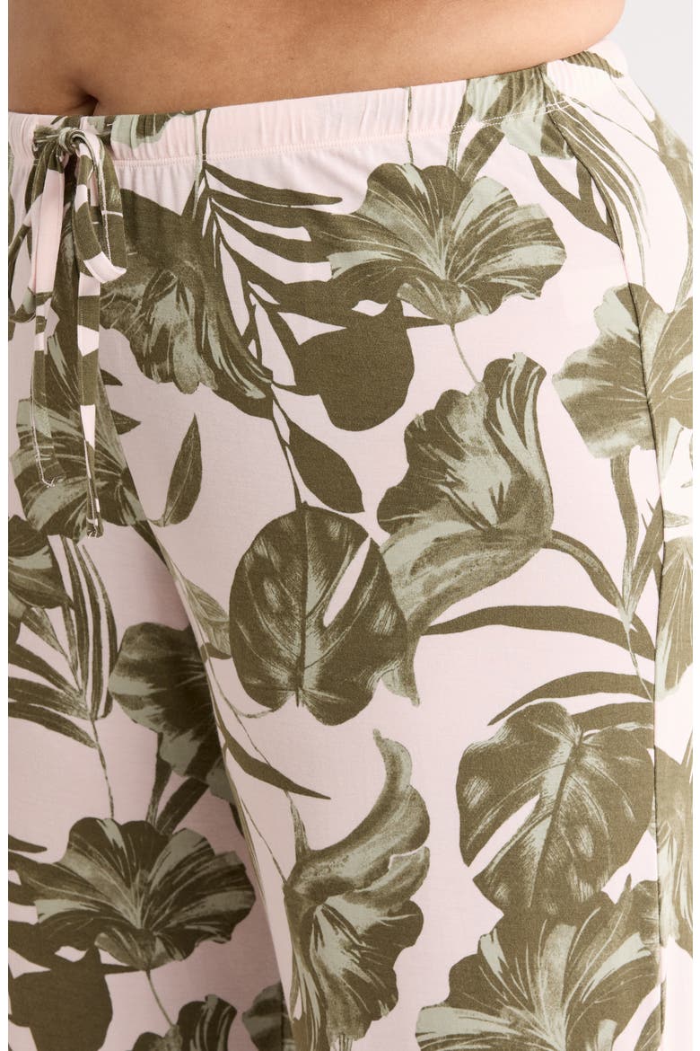 Moonlight Eco Knit Pajamas, Alternate, color, PINK- OLIVE SKETCH TROPIC