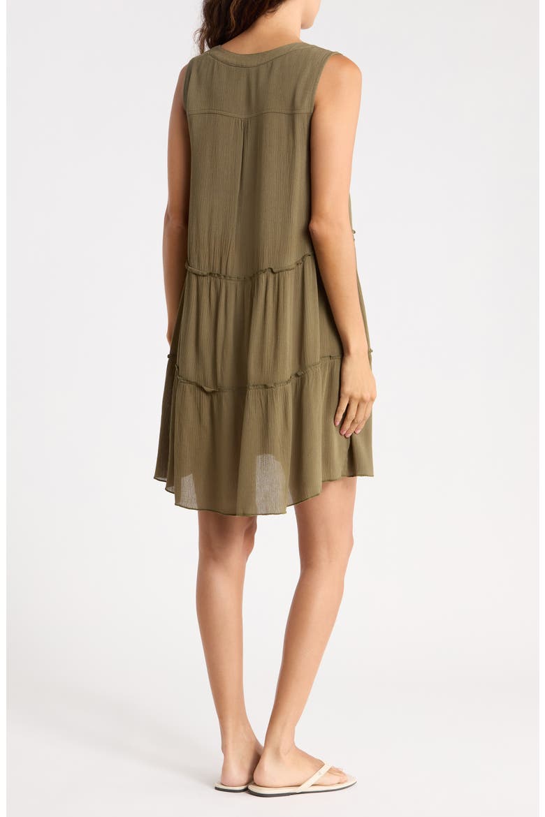 Tiered Gauze Cover-Up Dress, Alternate, color, OLIVE