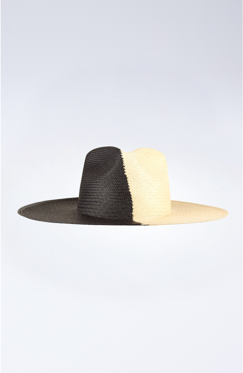 Heads Of State Hat Co. Sombra Two-Toned Straw Fedora, Main, color, Black/Natural