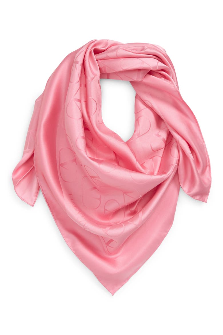 VLOGO Square Silk Scarf, Alternate, color, 03W BRIGHT PINK