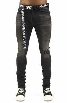 HVMAN Strat Belted Super Skinny Jeans