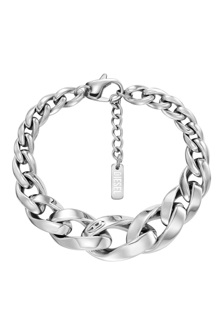 Curb Chain Bracelet, Main, color, SILVER
