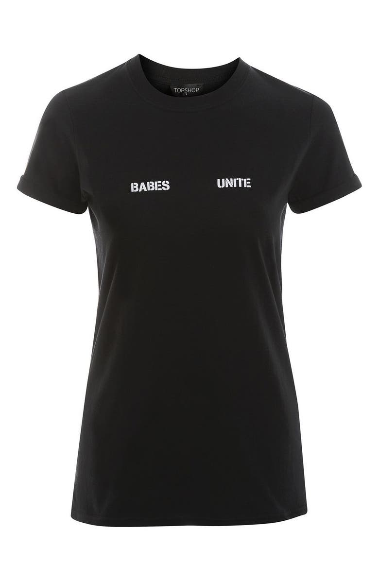 Topshop Babes Unite Tee, Alternate, color, 