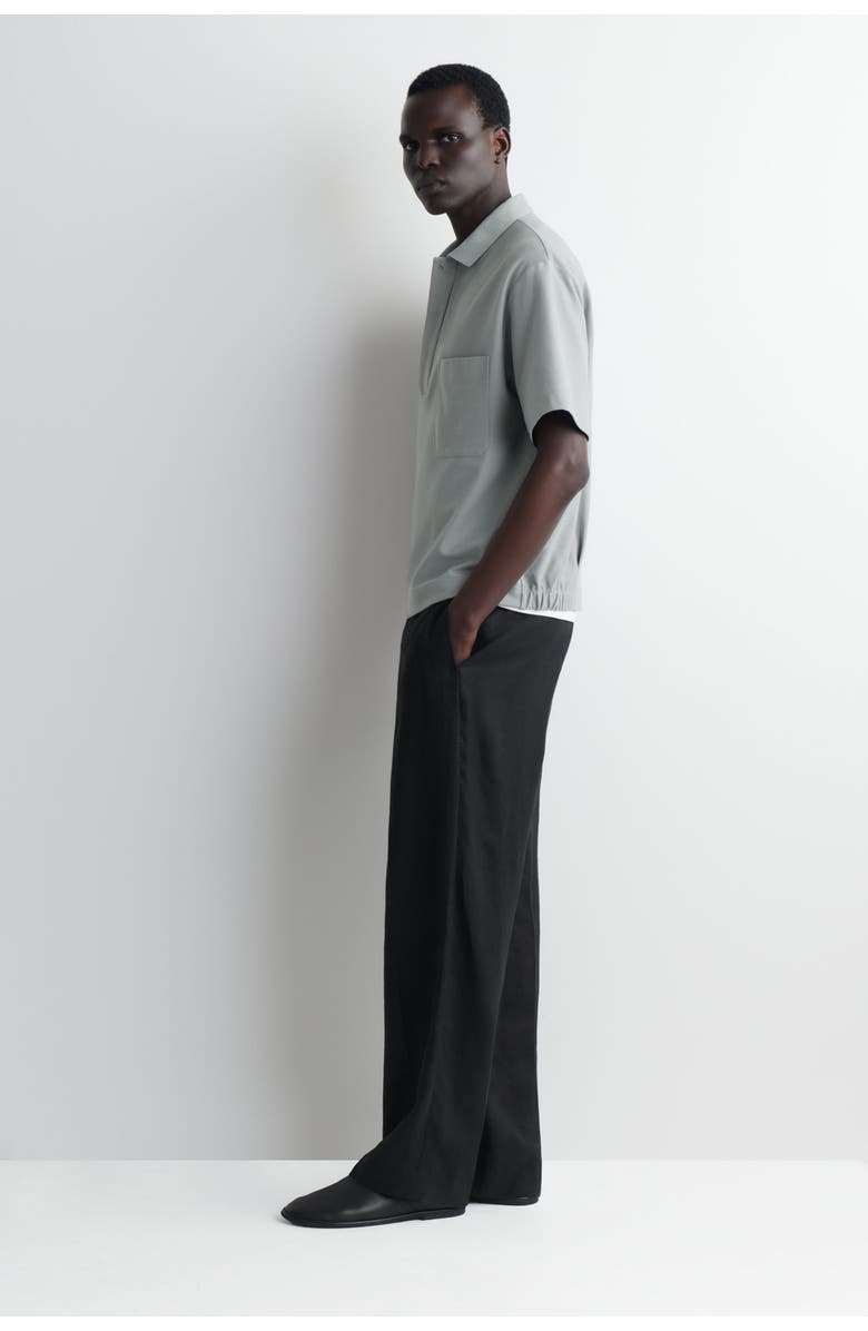 COS Cotton-piqué Popover Shirt, Alternate, color, Gray