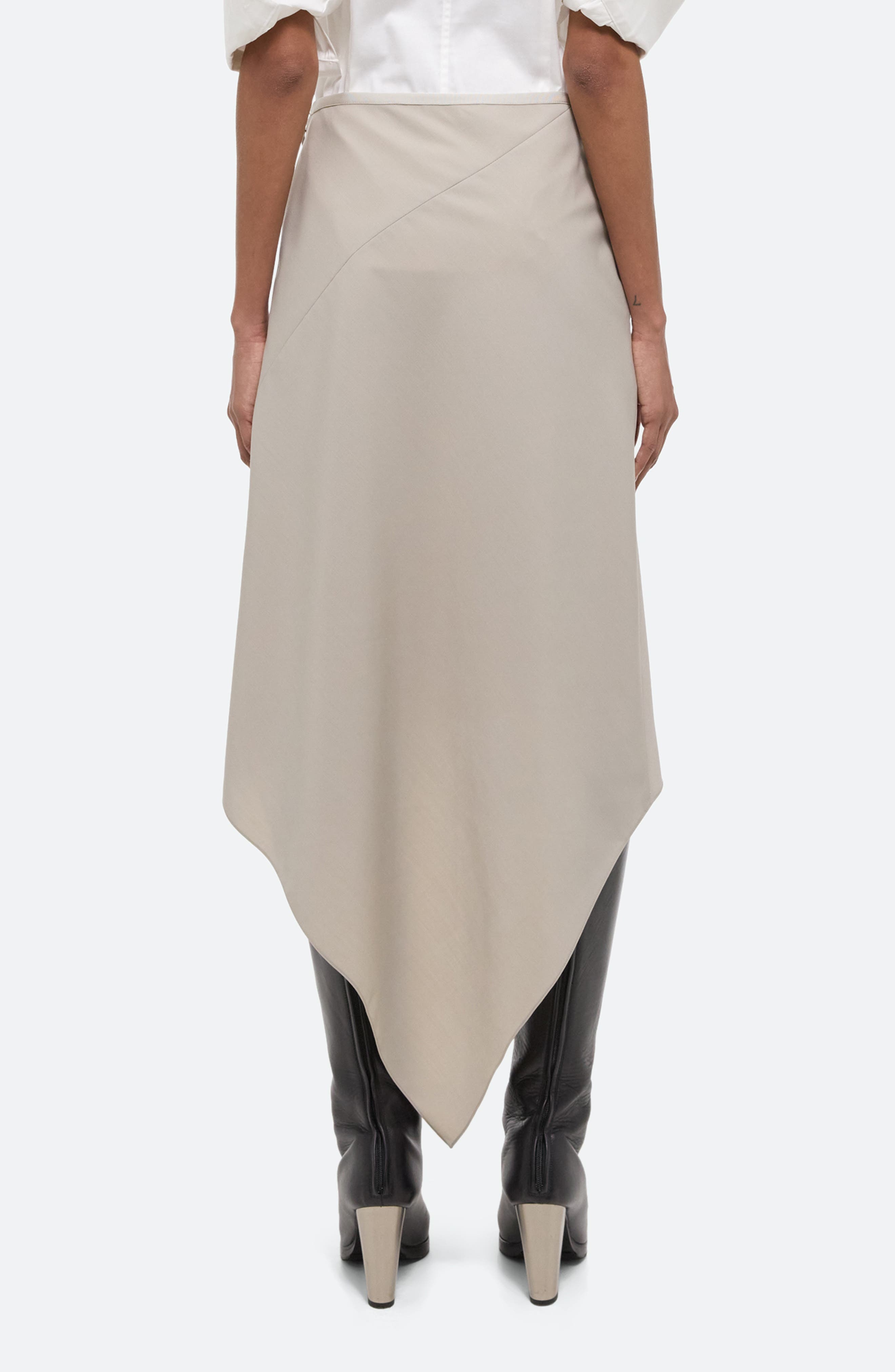 Scarf Hem Virgin Wool Maxi Skirt - image 2