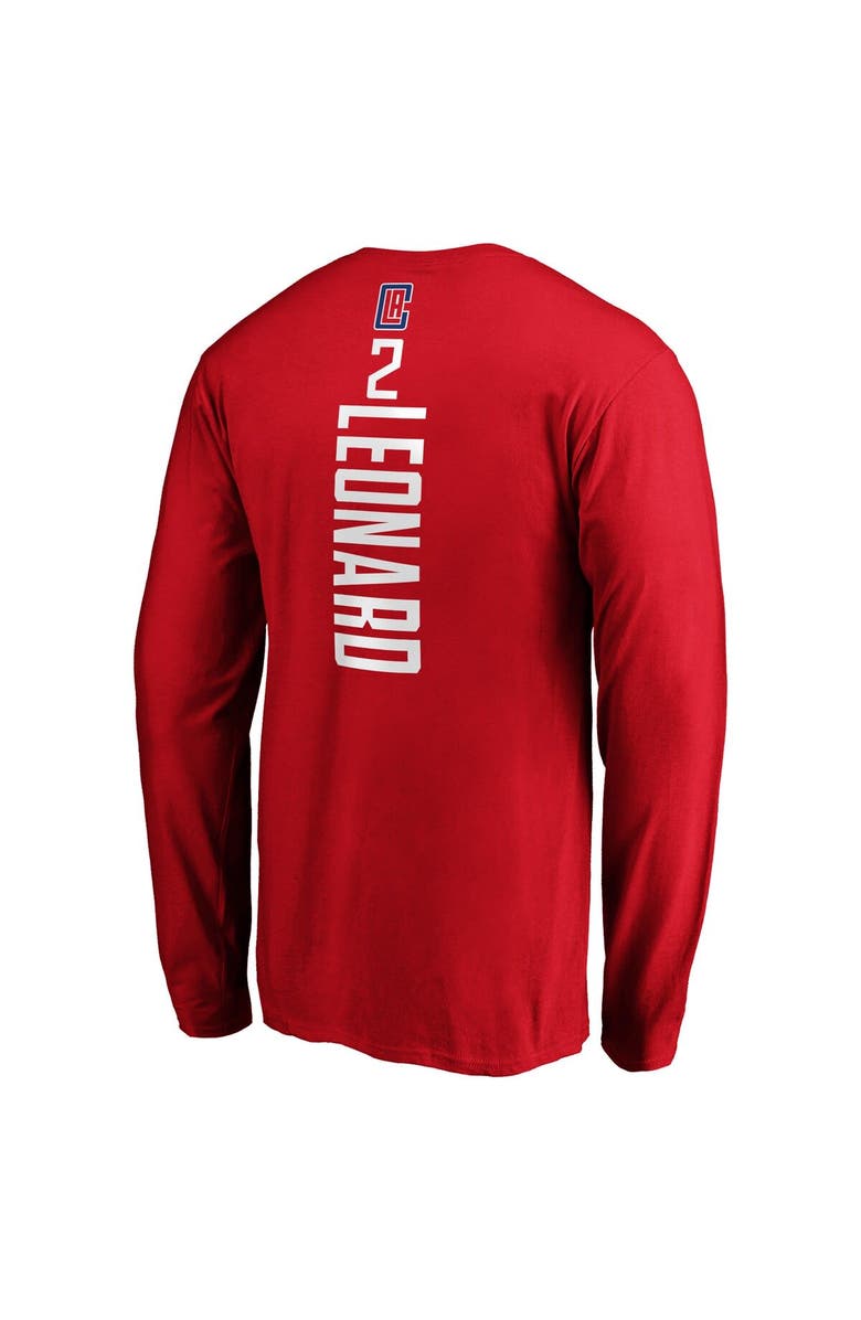 FANATICS Men's Fanatics Branded Kawhi Leonard Red LA Clippers Team Playmaker Name & Number Long Sleeve T-Shirt, Alternate, color, 