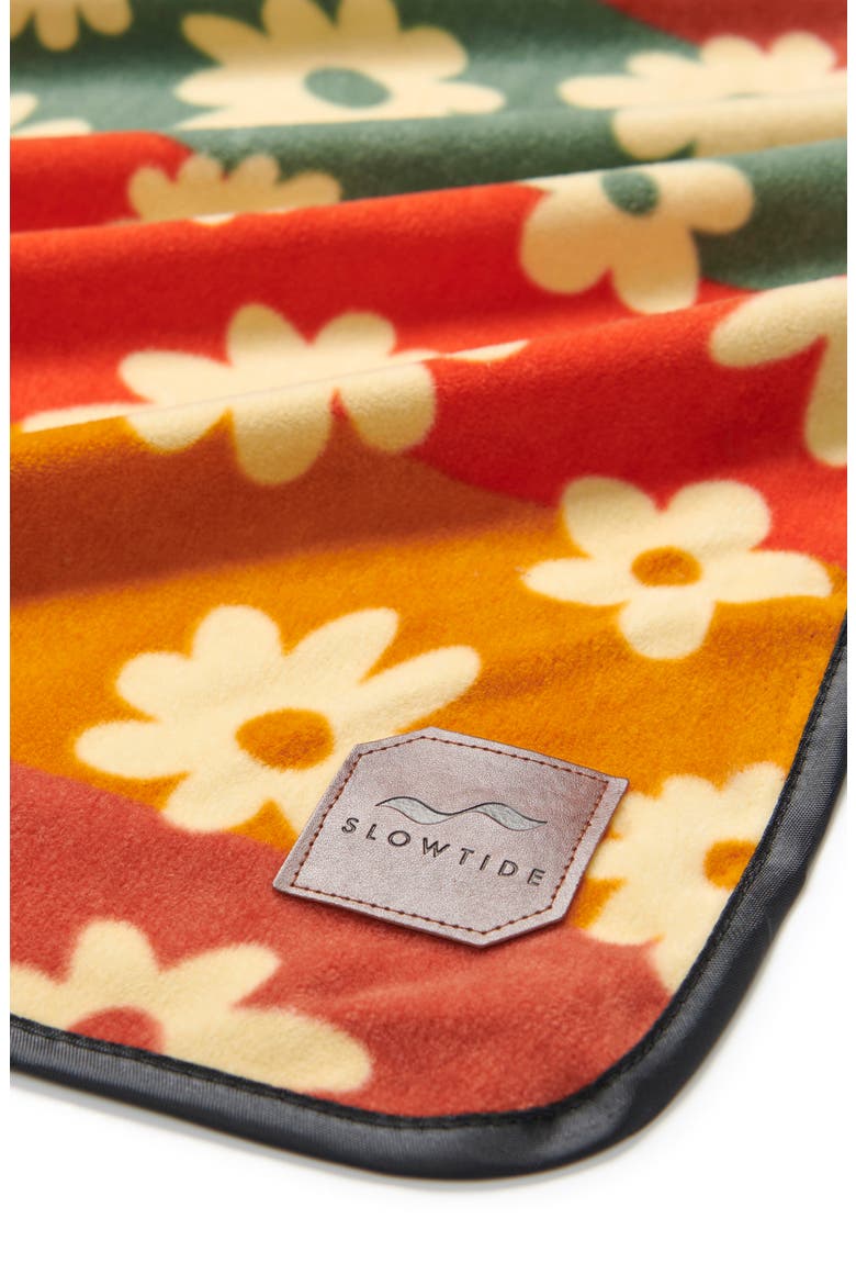 Joplin Floral Recycled Polyester Fleece Camp Blanket, Alternate, color, ORANGE MULTI