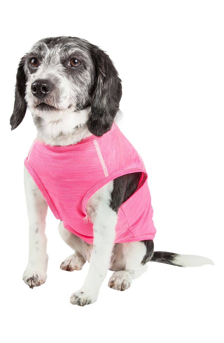 PET LIFE <sup>®</sup> ACTIVE Aero-Pawlse Heathered Tank Top - Medium, Alternate, color, Hot Pink/Light Pink