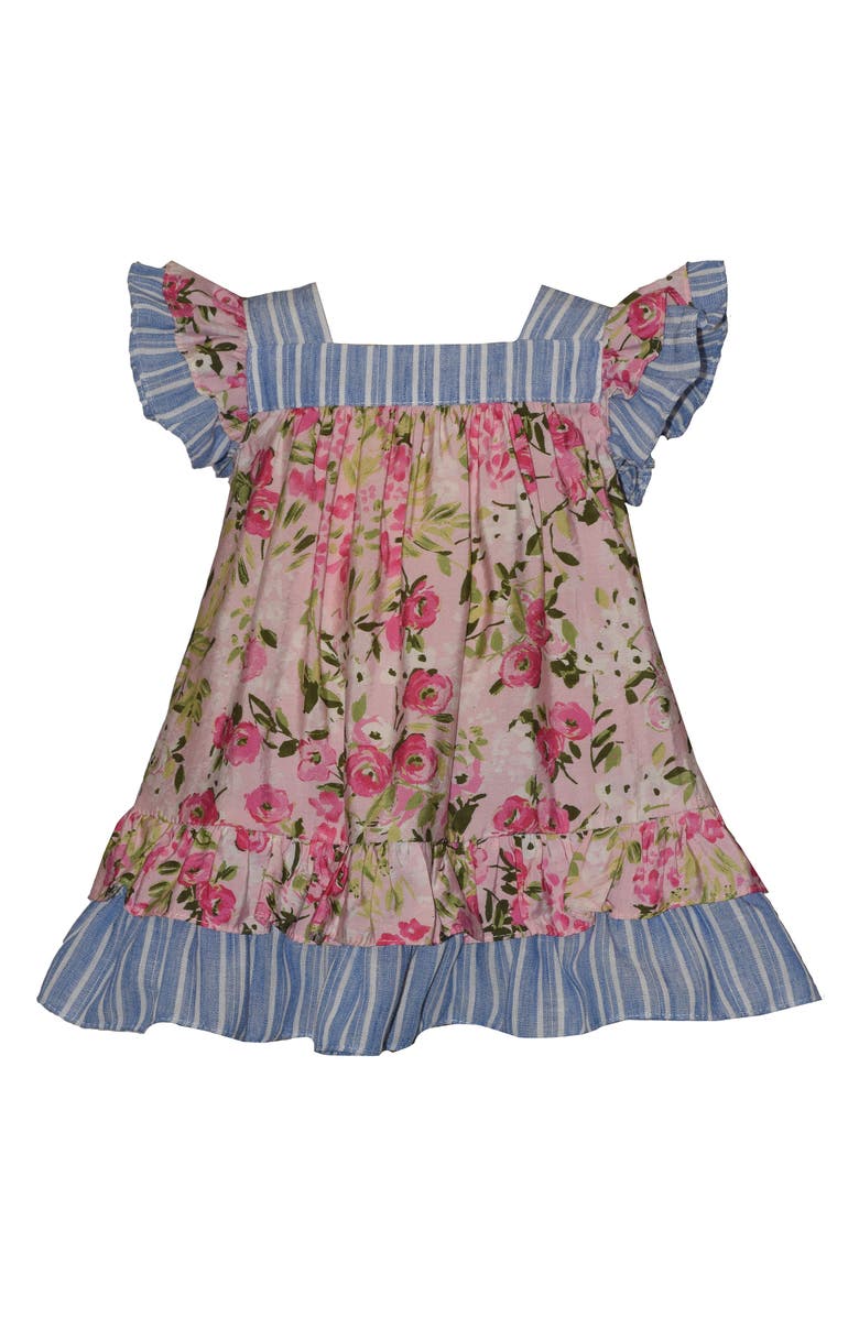 Iris & Ivy Kids' Mixed Print Flutter Sleeve Dress, Main, color, Pink