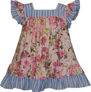 Iris & Ivy Kids' Mixed Print Flutter Sleeve Dress
