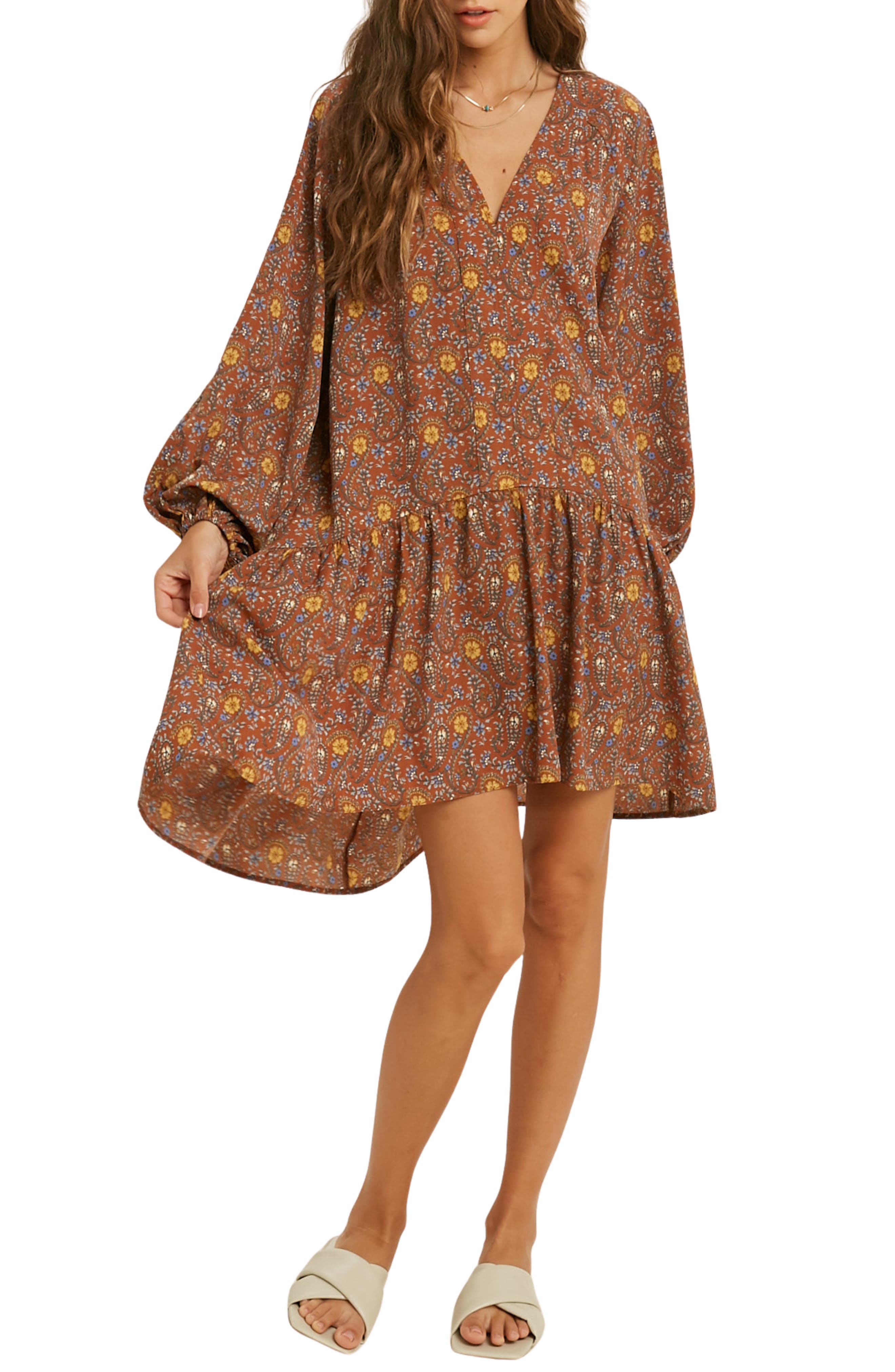 WISHLIST Tiered Long Sleeve Dress