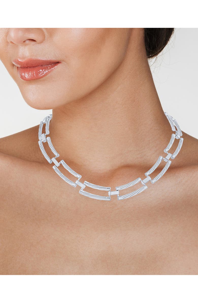 JARDIN Textured Chain Necklace, Alternate, color, Silver