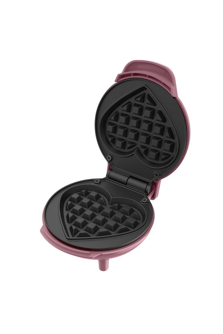 Non-Stick Heart Shaped 4" Mini Waffle Maker in Pink, Main, color, Pink