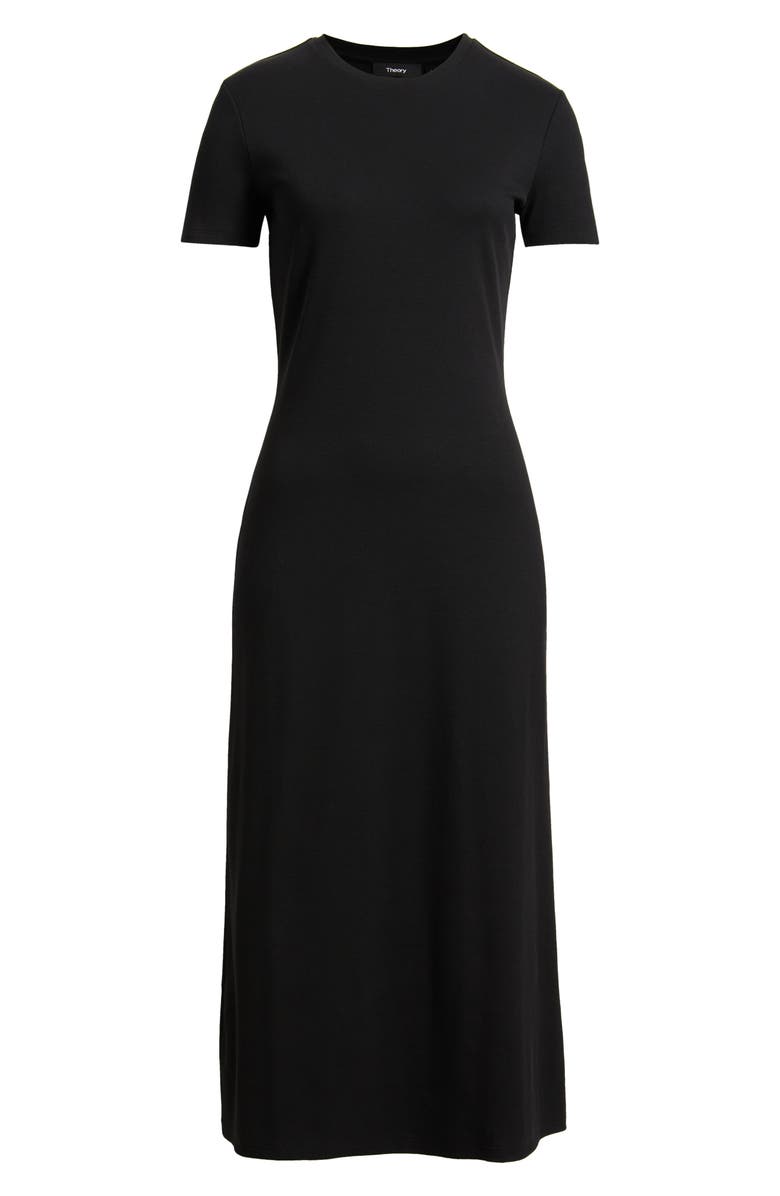 Theory Effortless Stretch Pima Cotton Rib T-Shirt Dress, Alternate, color, 