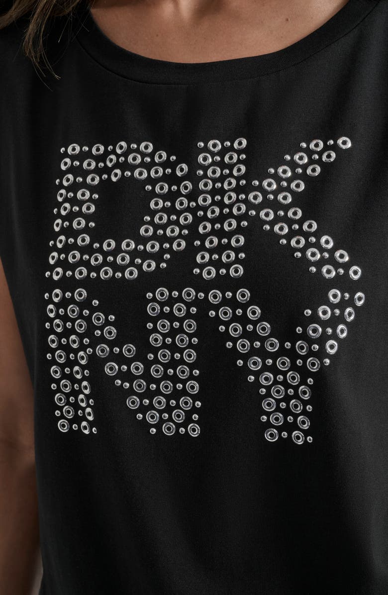 DKNY Grommet Logo T-Shirt, Alternate, color, Black