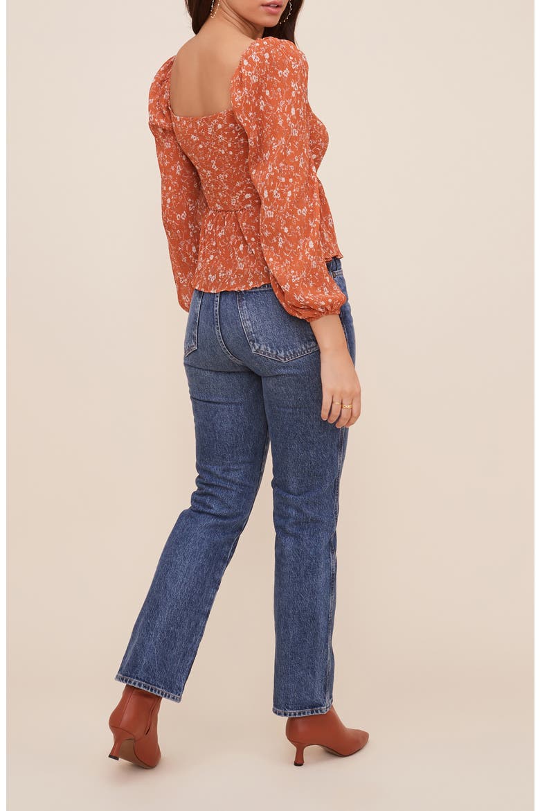 Crinkle Sweetheart Top, Alternate, color, RUST MULTI FLORAL