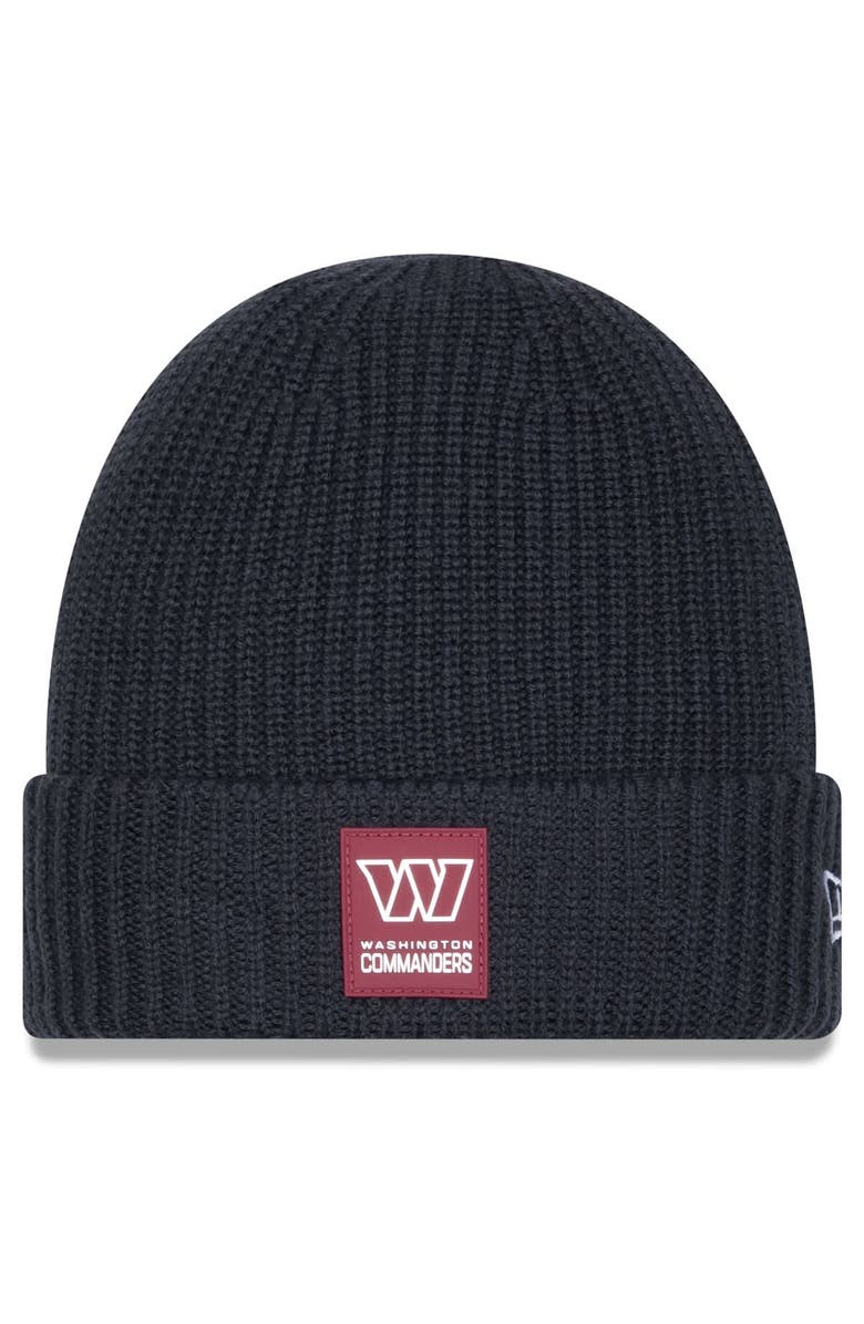 New Era Men's New Era Charcoal Washington Commanders 2025 Sideline Cold Weather Cuffed Knit Hat, Main, color, Charcoal