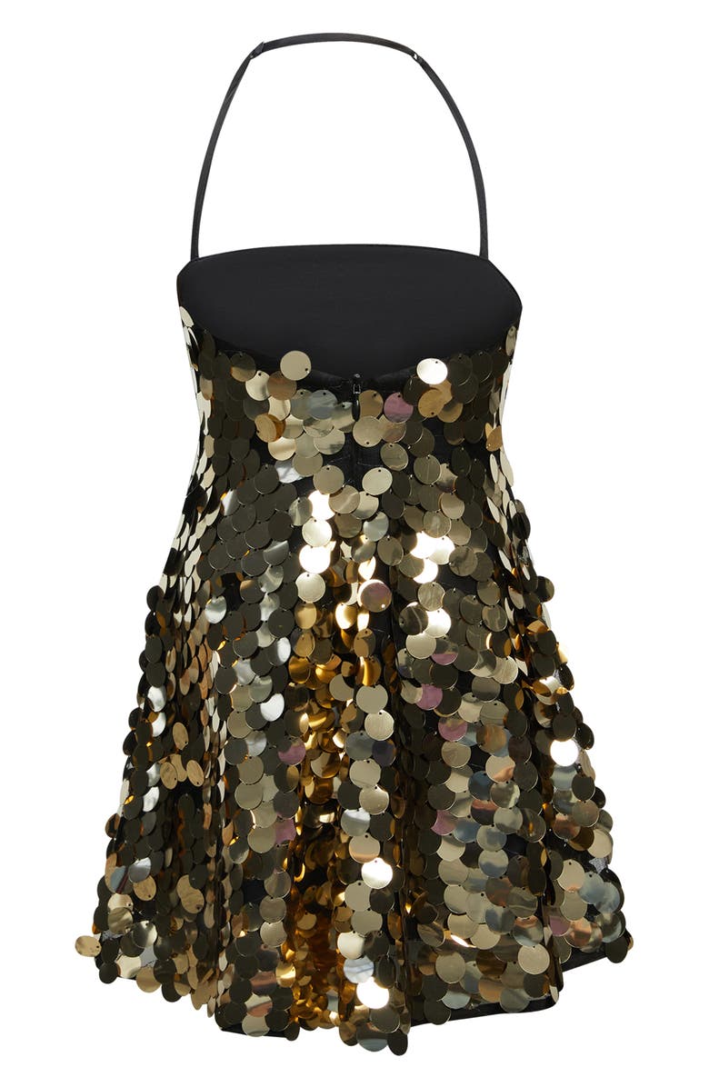 Bardot Junior Kids' Paillette Halter Neck Party Dress, Alternate, color, 