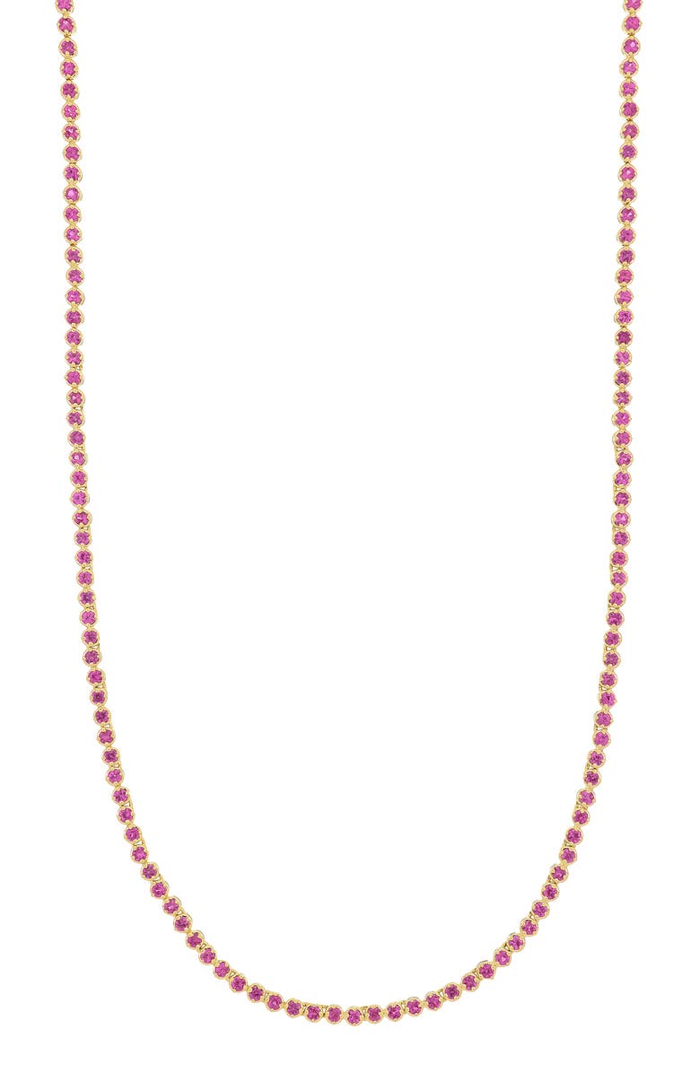 Bony Levy El Mar Ruby Tennis Necklace, Main, color, 18K Yellow Gold