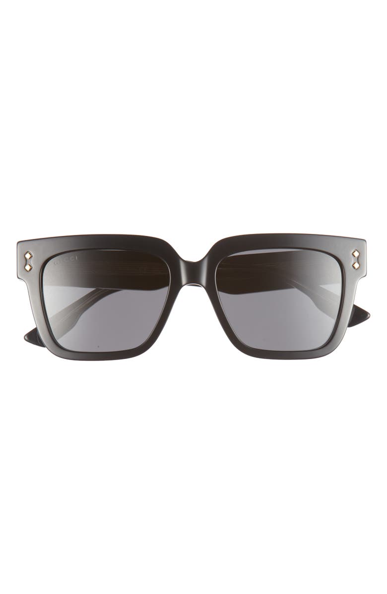 Gucci 53mm Square Sunglasses, Main, color, Black