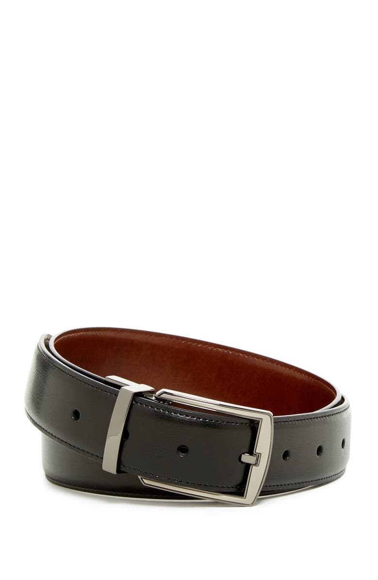 Original Penguin Reversible Leather Belt, Main, color, Hi Lo Blk20