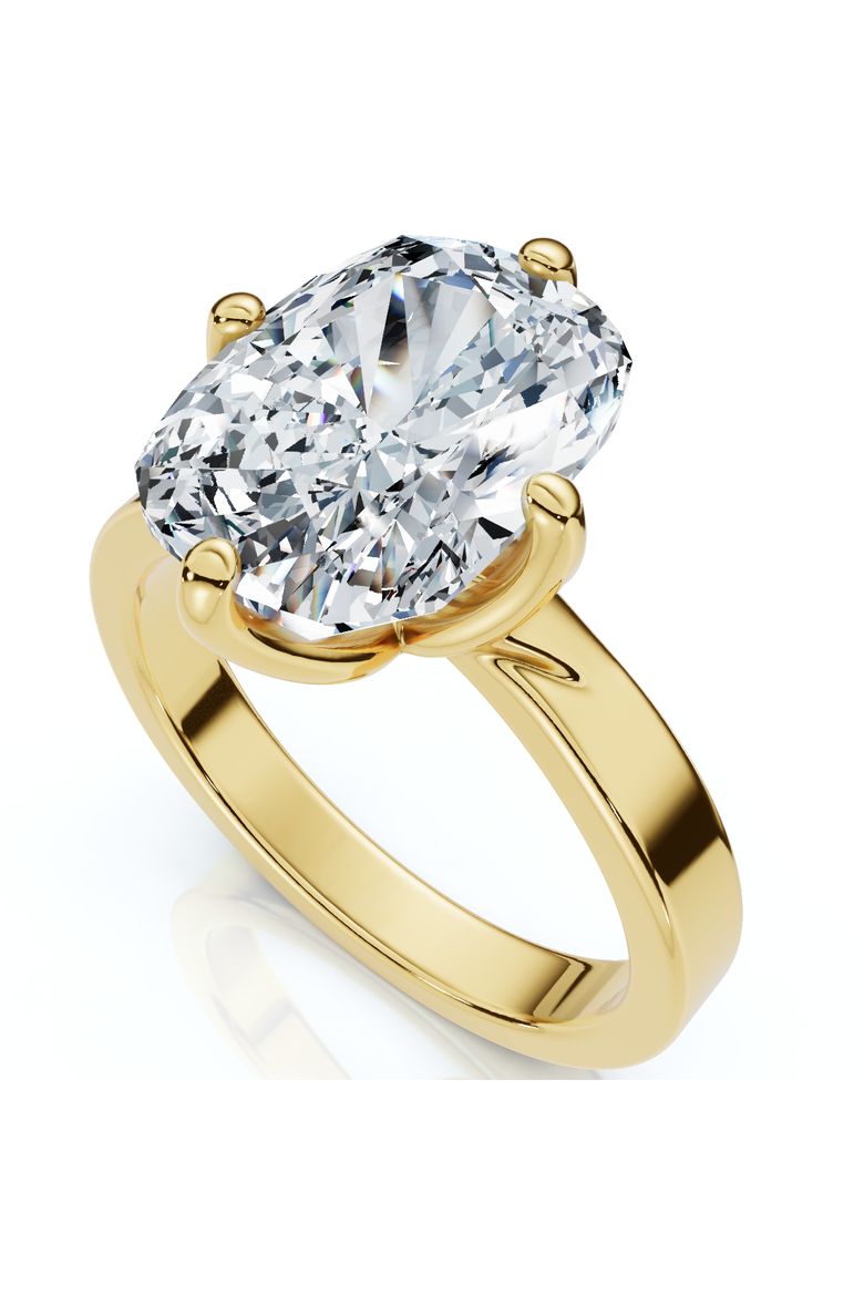 Certified 4Ct Elongated Cushion Diamond Cigar Band Engagement Ring Lab Grown, Main, color, 14k Yellow Gold