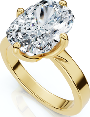 Bliss Diamond Certified 4Ct Elongated Cushion Diamond Cigar Band Engagement Ring Lab Grown