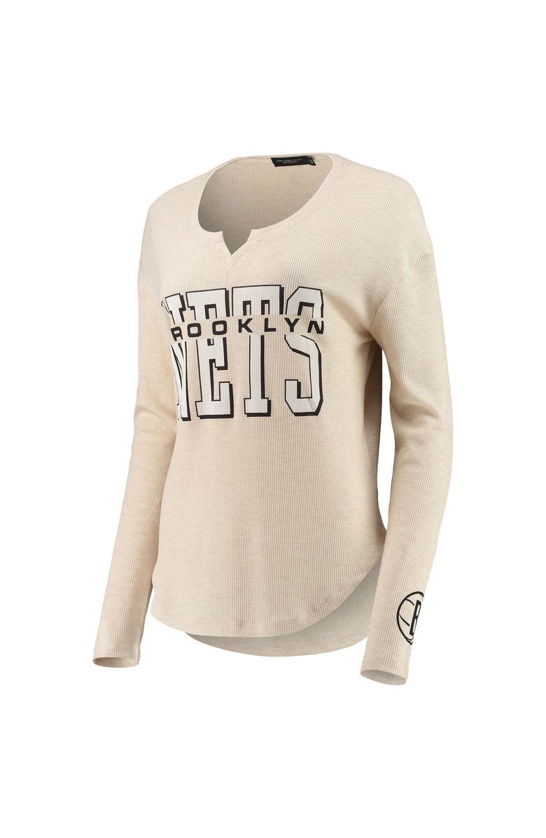 Junk Food Women's Junk Food Oatmeal Brooklyn Nets Sunday Thermal Tri-Blend Long Sleeve T-Shirt, Alternate, color, 
