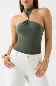 Marciano Soraya Embellished Halter Neck Top