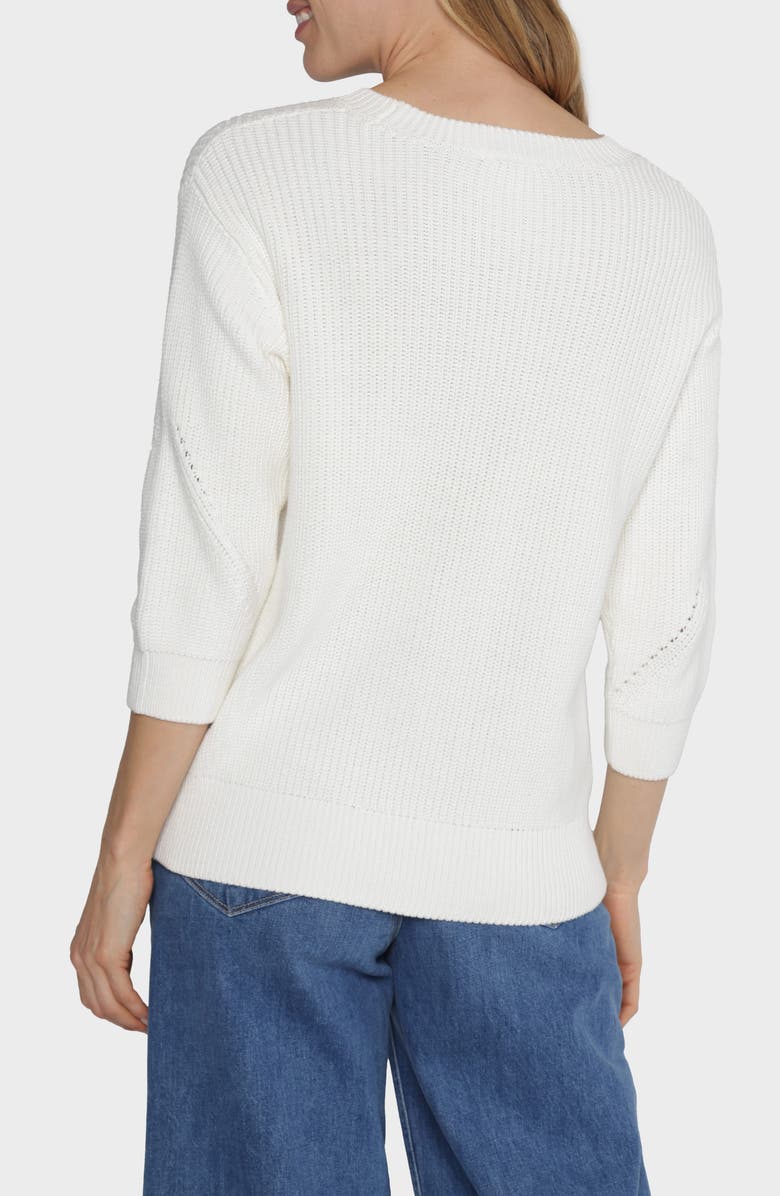 matty m. Hancock Cotton Pointelle Sweater, Alternate, color, Ivory