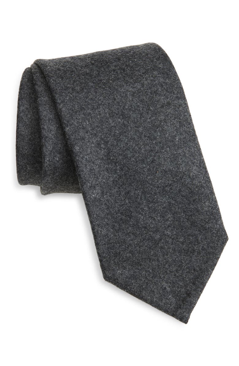 Thom Sweeney Cashmere Tie, Main, color, Charcoal