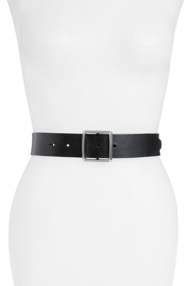 rag & bone Watch Leather Belt, Main, color, 