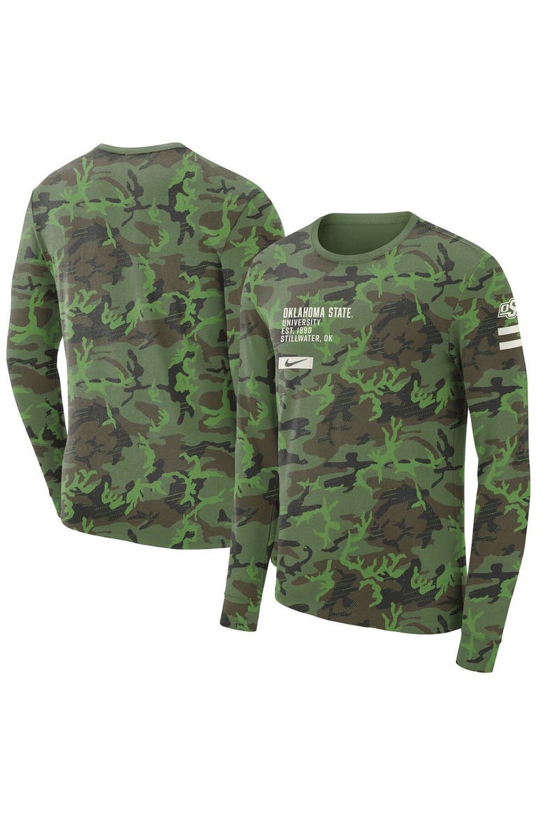 Men's Nike Camo Oklahoma State Cowboys Military Long Sleeve T-Shirt, Main, color, Camo